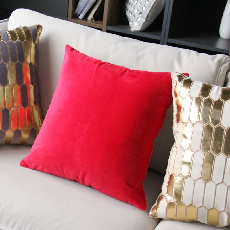 Flannelette Embroidered Sofa Pillow Living Room Headboard Cushion Bay Window Model Room Pillow Item Picture