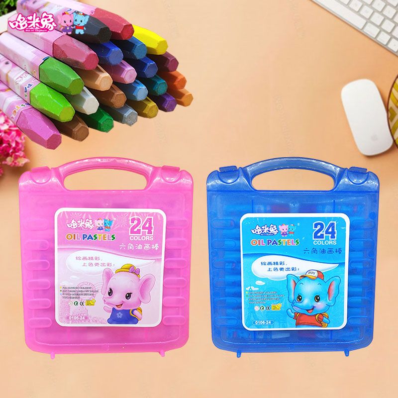 Domi Elephant 24-color oil pastels, student painting and doodling special offer, crayons, colored brushes, heavy color, washable and eco-friendly materials