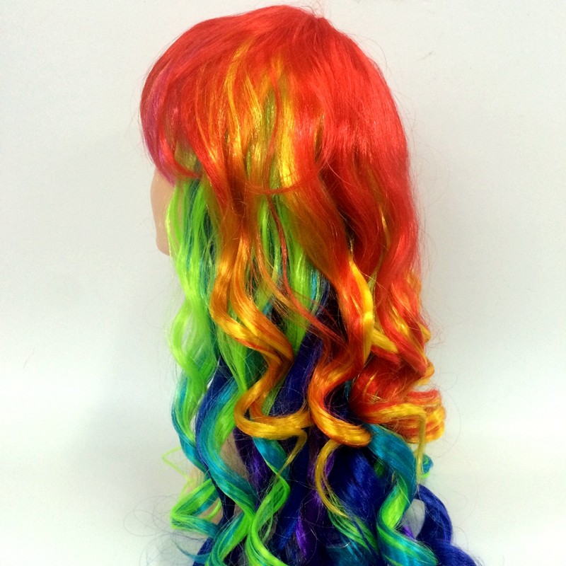 Custom-made hand-rolled 60-centimeter-long wavy wig for export pic 2