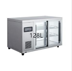 Horizontal refrigeration and preservation work kitchen freezer, commercial cabinet, energy-saving 128L refrigeration display cabinet, glass door cabinet Specification image