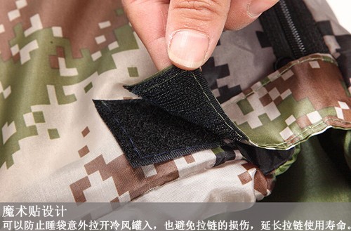  跑量款露营睡袋迷彩睡袋防寒保暖加长加厚2.4kg秋冬中空棉信封睡袋详情7