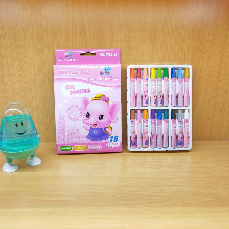 Dorixiang 18-color oil pastels, 6-angle children's crayons, student painting art tools, washable and customizable Specification image