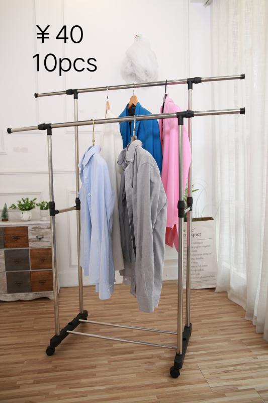 Factory direct drying rack H-type double rod stainless steel drying rack indoor floor telescopic drying rack clothes rack Item Picture