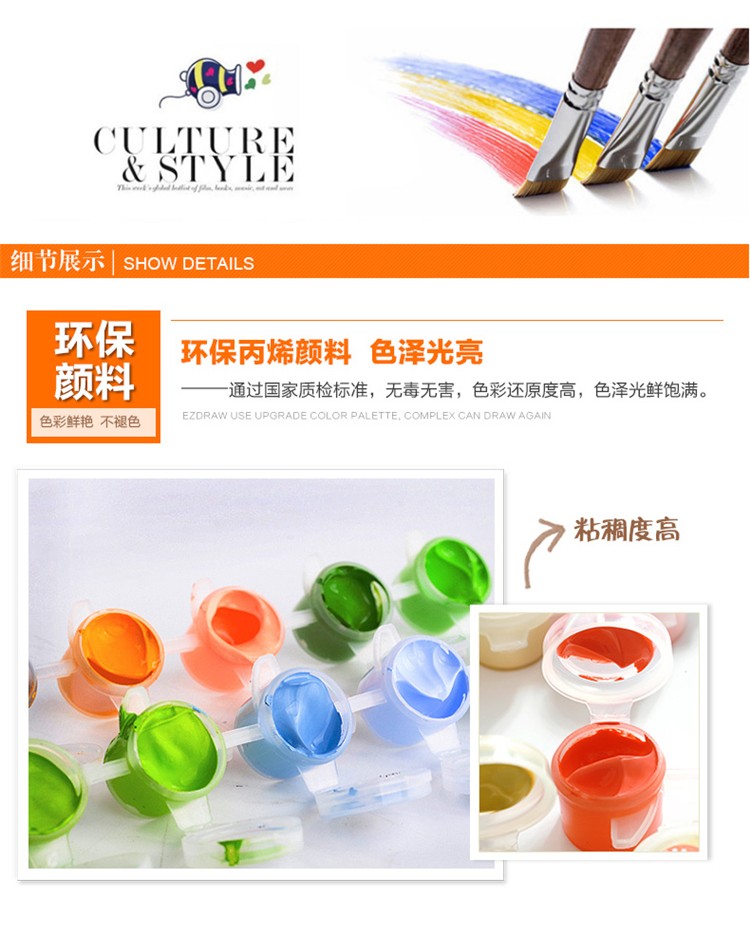 宝海梵diy数字油画 动漫卡通儿童房手绘数码装饰画4040动物连连看HF0051详情图4