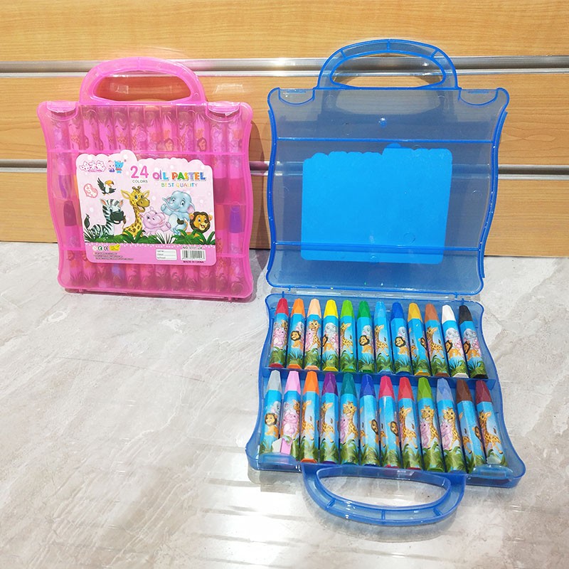 Dori Elephant 24-color oil pastels, cartoon animals, plastic boxes, heavy color crayons, student painting prizes, washable wholesale detail image 5