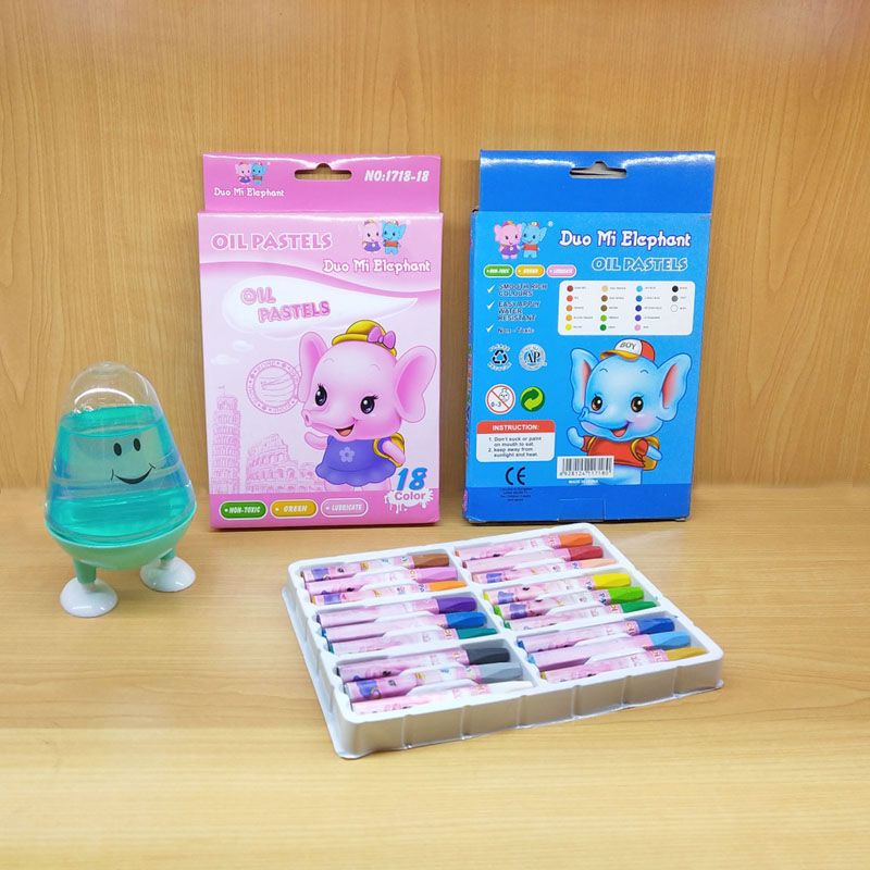 Dorixiang 18-color oil pastels, 6-angle children's crayons, student painting art tools, washable and customizable details Picture