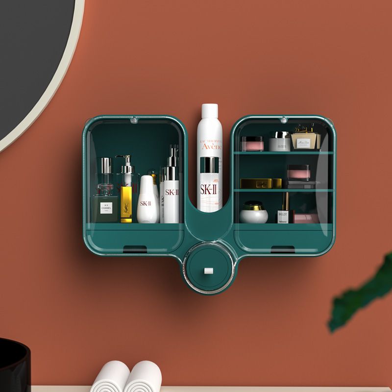 2020 Autumn New multi-functional rotating storage box, dust-proof and water-proof cosmetic box, home non-punching skin care product storage full figure