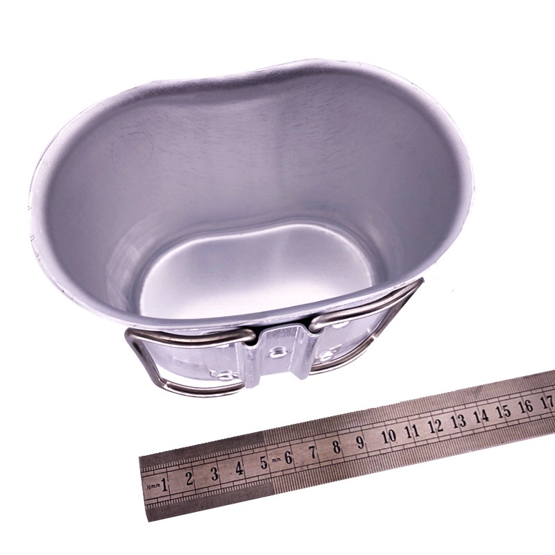 户外运动便携式炊具铝饭盒水杯铝制品 配部队塑料水壶托杯详情图4