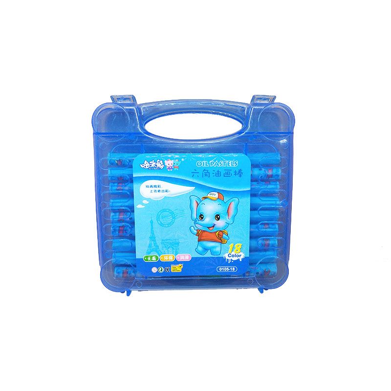 Domixiang 18-color oil pastels, children's eco-friendly art crayons, plastic box, smooth colored brushes, factory direct sales Item Picture