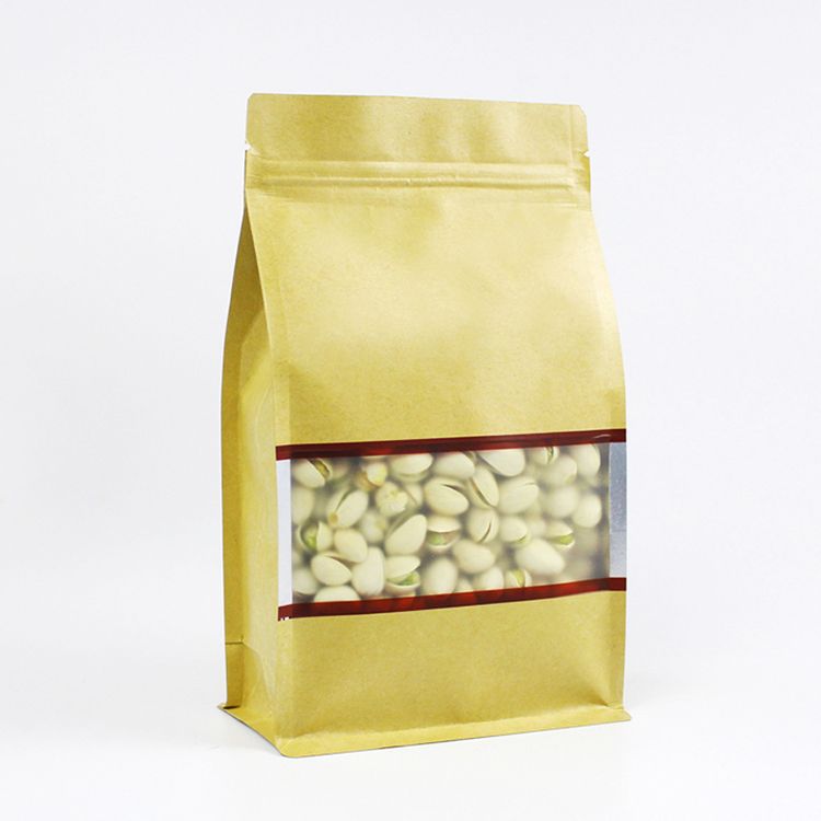 Eight kraft paper stand-up bag ziplocking bag food bag coffee bag nut bag custom