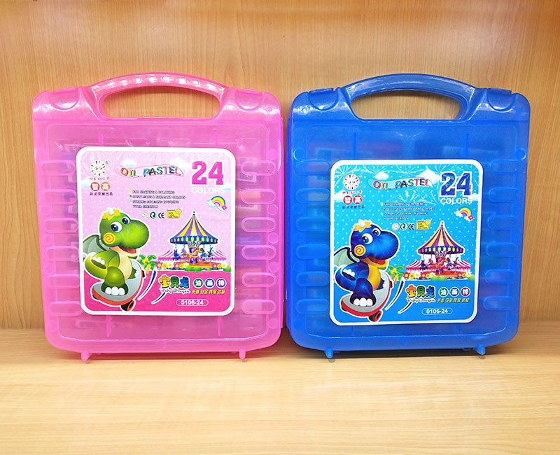 宝贝龙丝滑油画棒24色塑料盒环保儿童美术绘画蜡笔不沾手厂家直销详情图2