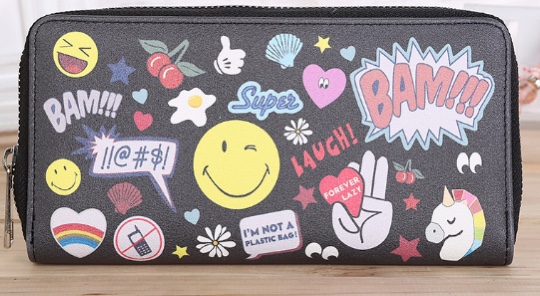 Lady's smiley face printed purse thumbnail