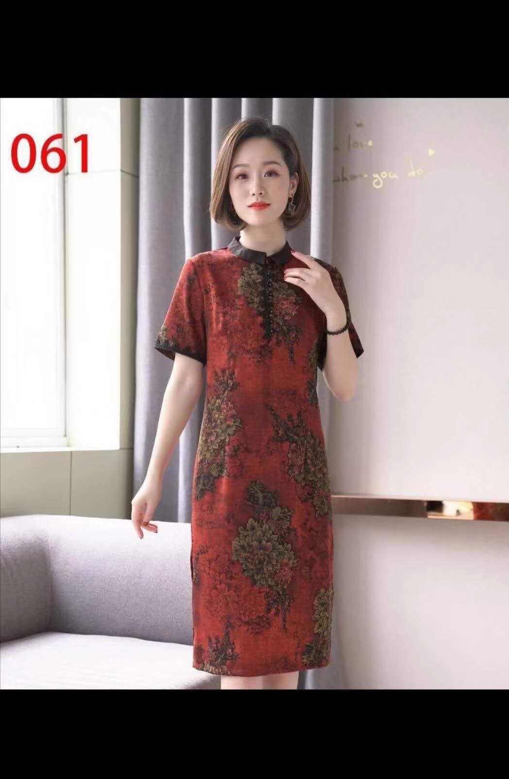Xiangyunsha dress Summer New high-end Hangzhou silk Mom Women's clothing Rich Lady mid-length silk dress 6