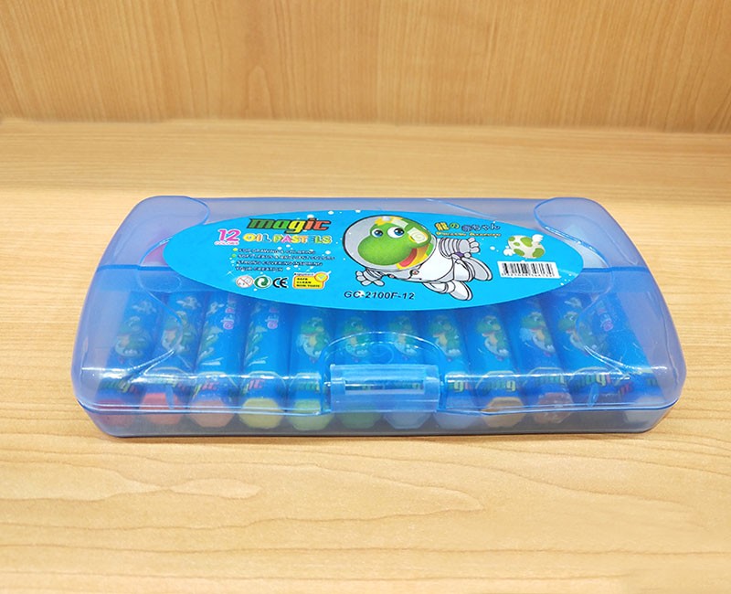 宝贝龙PP盒装油画棒12色丝滑蜡笔儿童美术绘画笔可水洗不沾手批发详情图5