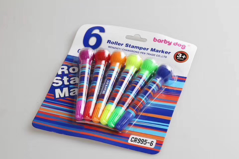 6 color rolling seal watercolor pen