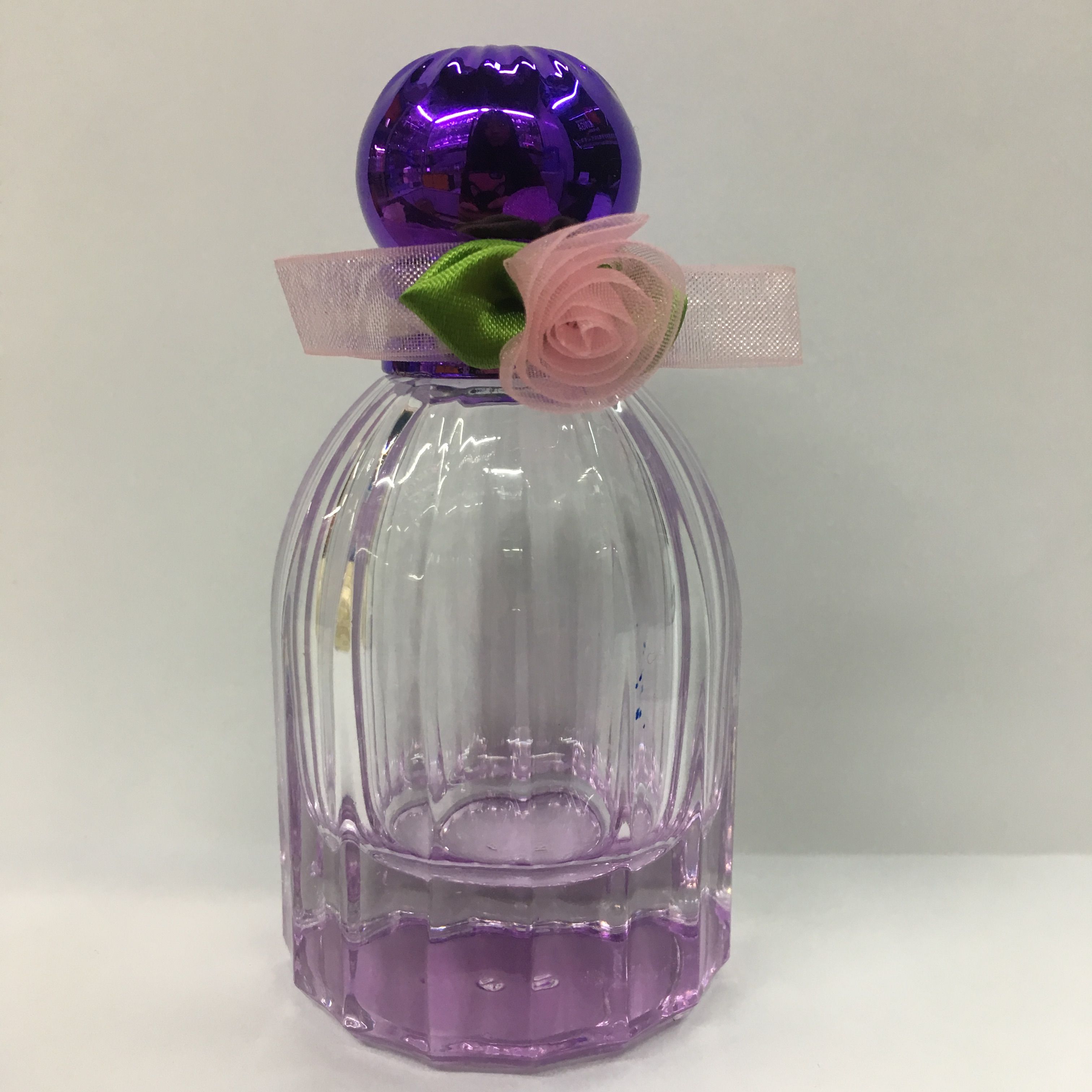 30ml带花朵玻璃香水瓶紫色雅致清新香水分装瓶