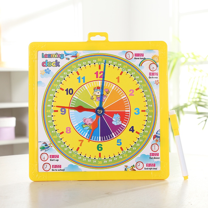厂家直销时钟画板儿童益智早教飞镖写字板宝宝涂鸦绘画小白板