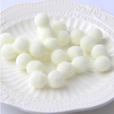 高弹毛毛球 毛球彩色DIY手工创意 优质毛球1.5CM 60PC 奶白色