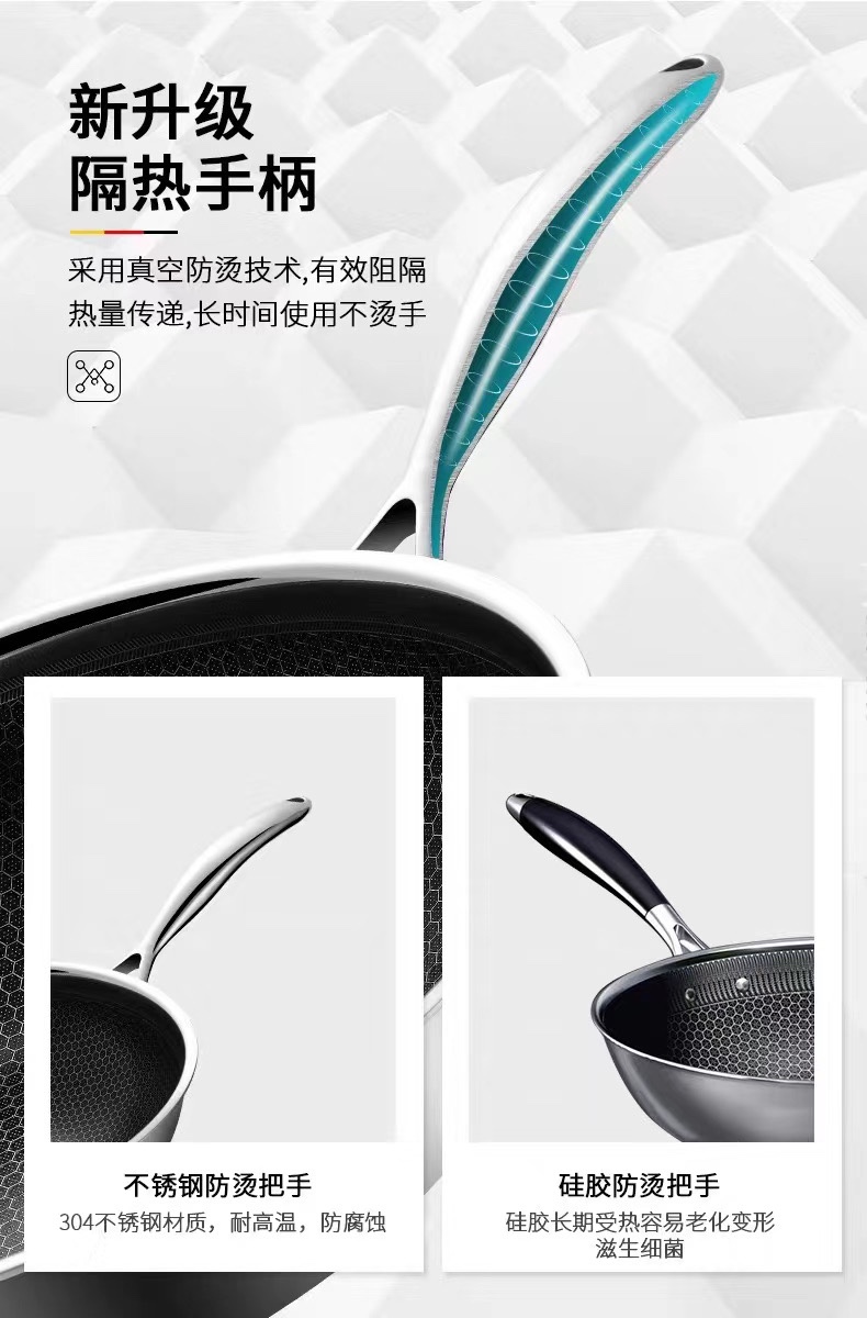 304不锈钢 7层复合32cm不粘炒锅详情图8
