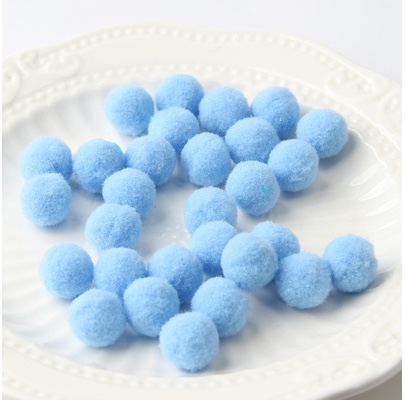 高弹毛毛球 毛球彩色DIY手工创意 优质毛球1.5CM 60PC 天蓝色