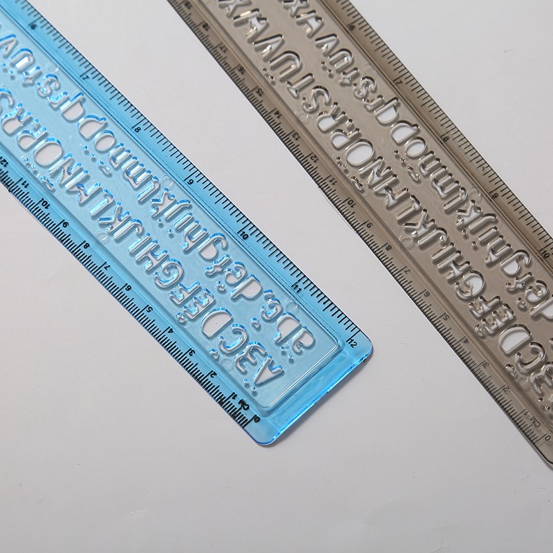 30厘米中号字母尺绘图模板 英文尺塑料直尺办公用透明尺子厂家批发详情图4