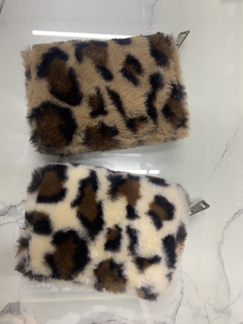 女士豹纹毛料秋冬款钱包