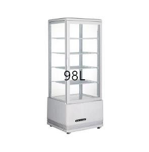 Four-sided glass refrigerated display cabinet Cold and warm cabinet Cold and heating insulation cabinet Cold and hot 98L Specification drawing