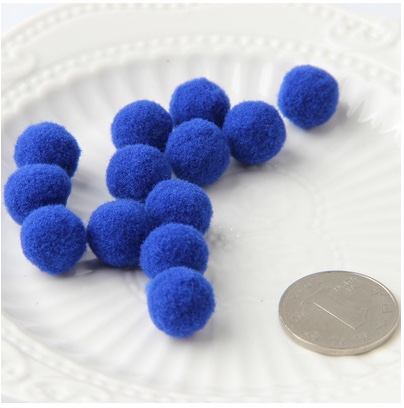 高弹毛毛球 毛球彩色DIY手工创意 优质毛球1.5CM 60PC 宝蓝色