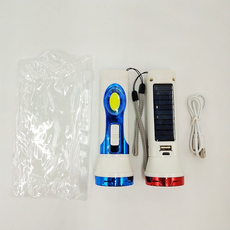 久根电筒 BW-005太阳能多功能锂电池充电手电便捷应急照明详情图4