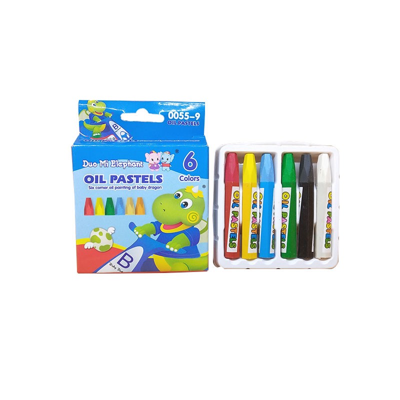 Baby Dragon 6-color oil pastels, children's crayons, eco-friendly art stationery, painting brushes, washable, safe, smooth, wholesale detail image 7