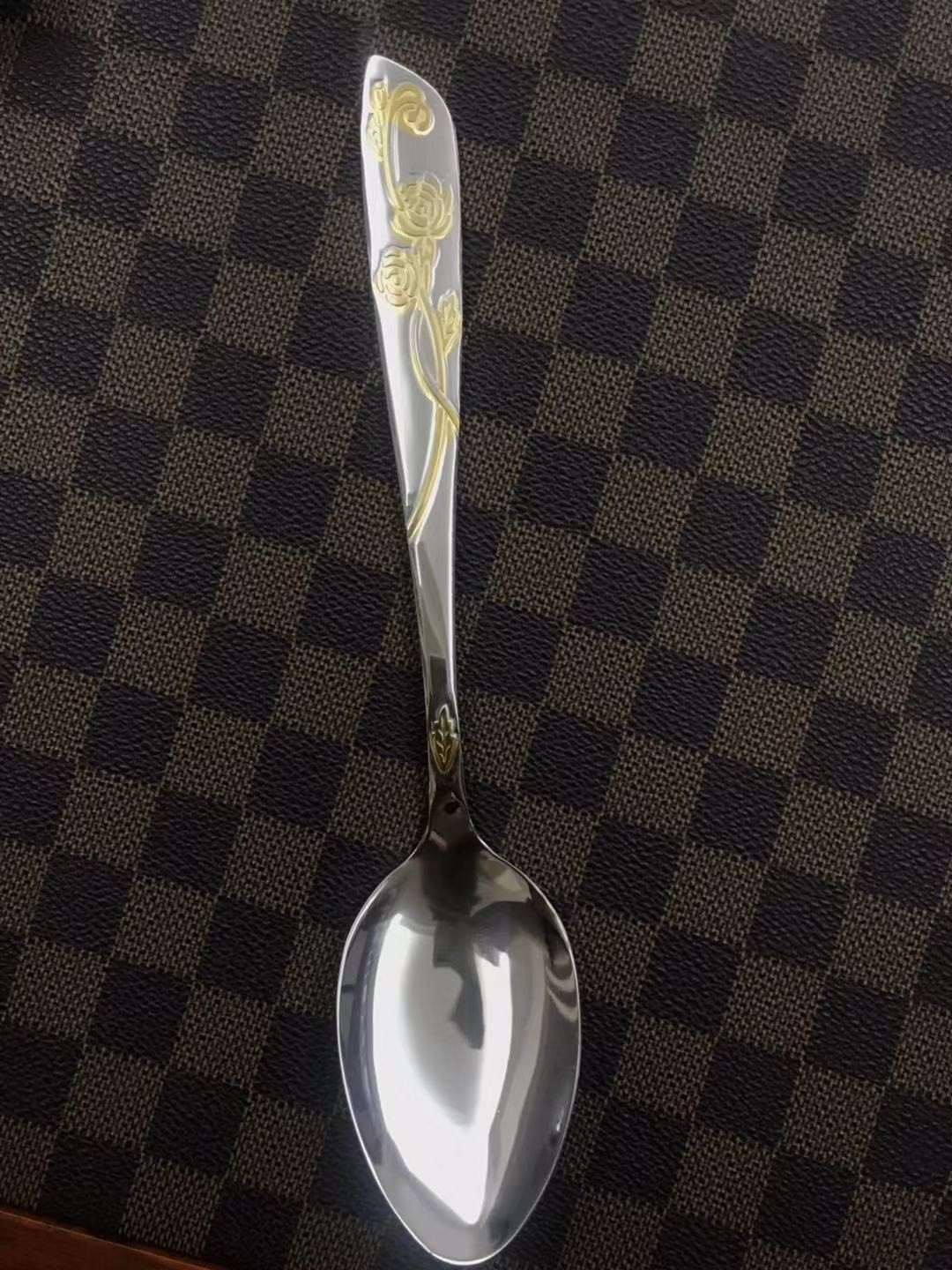 New gold-plated slanted large spoon detail image 2