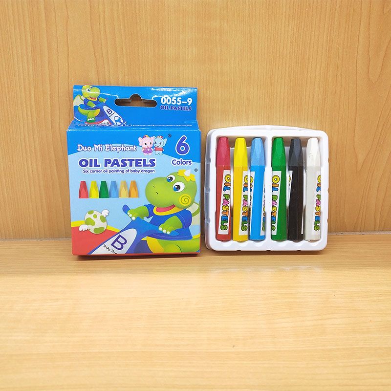 Baby Dragon 6-color oil pastels, children's crayons, eco-friendly art stationery, painting brushes, washable, safe, smooth, wholesale details Picture