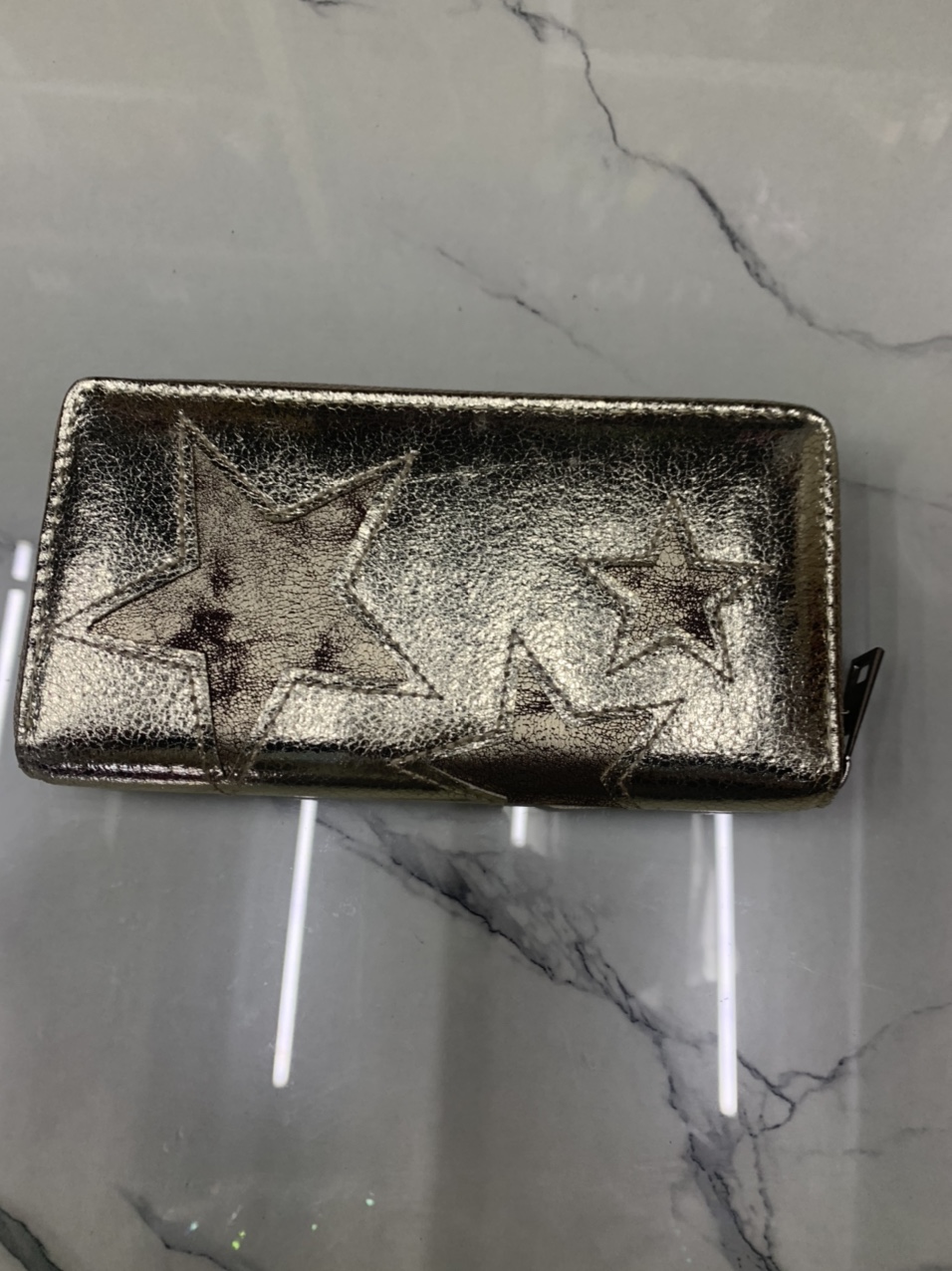 Lady's metallic PU five-pointed star wallet thumbnail