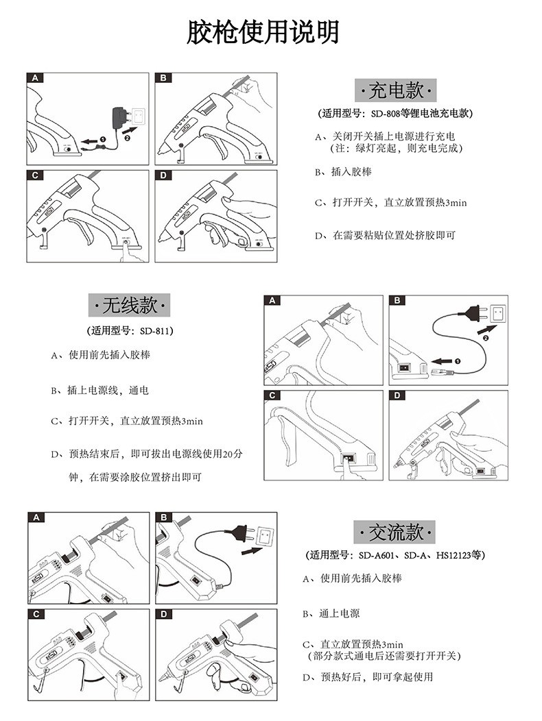 厂直销 三克斯牌3K-506 小胶枪 15W 20W 25W !! 迷你 7MM胶棒详情8