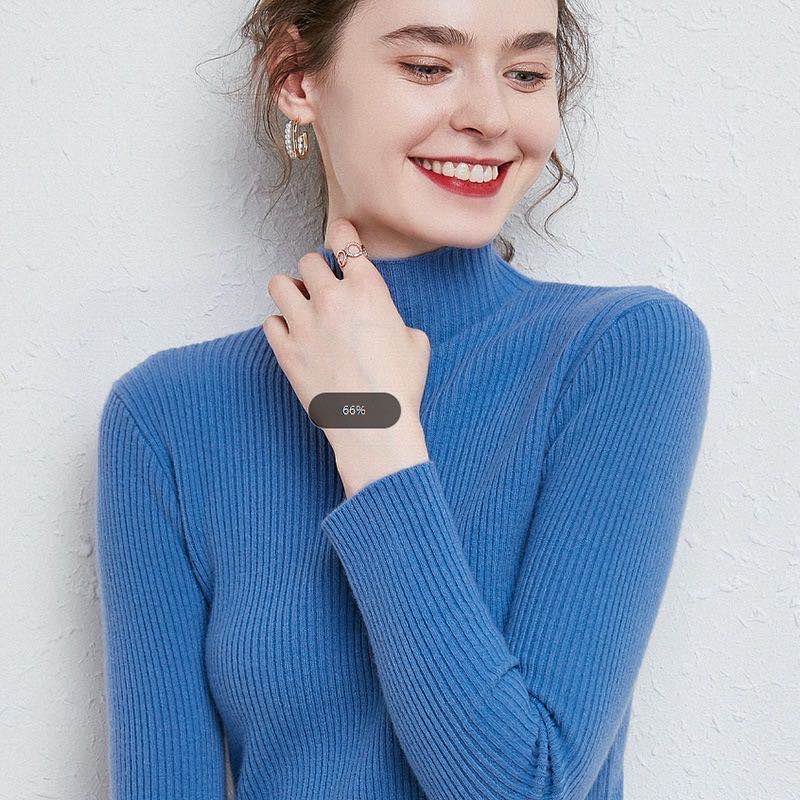 2020 Autumn/Winter new style wool sweater for women, loose pullover, artistic style, high-neck, large-sized, laid-back base sweater P