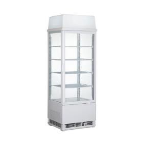98L air-cooled commercial four-sided transparent glass refrigerated display counter freezer Vertical deli beverage freezer 428*386*1250 full figure
