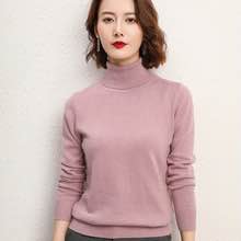 2020 Autumn/Winter new style of women's loose pullover sweater, artistic style, high-neck, large-sized, laid-back base sweater U