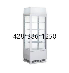 98L air-cooled commercial four-sided transparent glass refrigerated display counter freezer Vertical deli beverage freezer 428*386*1250 details Picture
