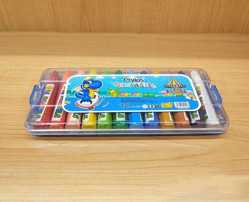宝贝龙PP盒装油画棒12色丝滑蜡笔儿童美术绘画笔可水洗不沾手批发详情图6