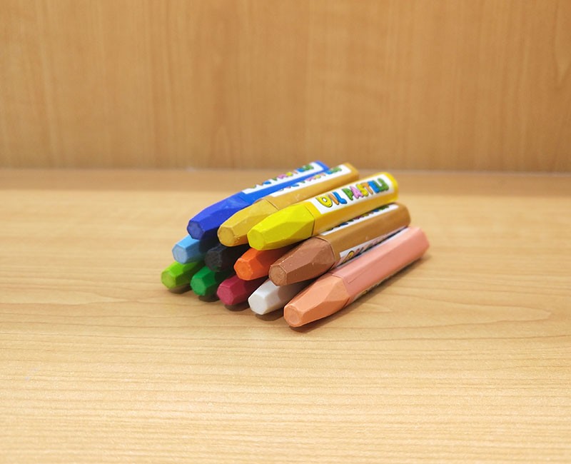 宝贝龙六角油画棒12色环保丝滑油画粉蜡笔学生儿童绘画礼品可定制详情图8