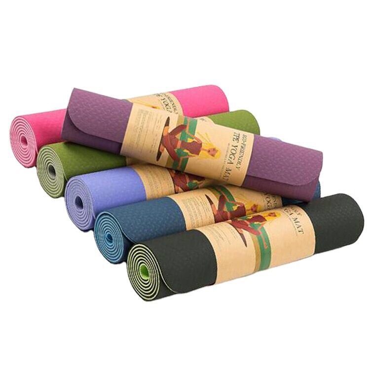 厂家直销，TPE双层瑜伽垫4mm防滑瑜伽垫。室内健身垫细节图