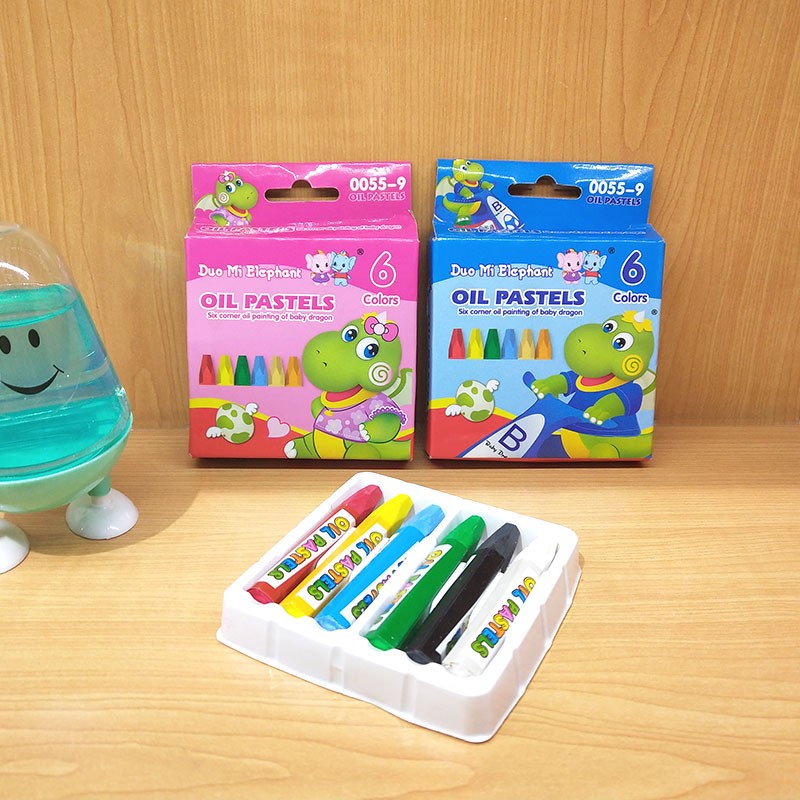 Baby Dragon 6-color oil pastels, children's crayons, eco-friendly art stationery, painting brushes, washable, safe, smooth, wholesale detail image 4