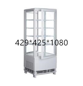 Single-double curved door 98L commercial four-sided transparent glass refrigerated display cabinet Freezer Vertical beverage freezer details Picture