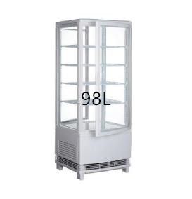 Single-double curved door 98L commercial four-sided transparent glass refrigerated display cabinet Freezer Vertical beverage freezer Specification drawing