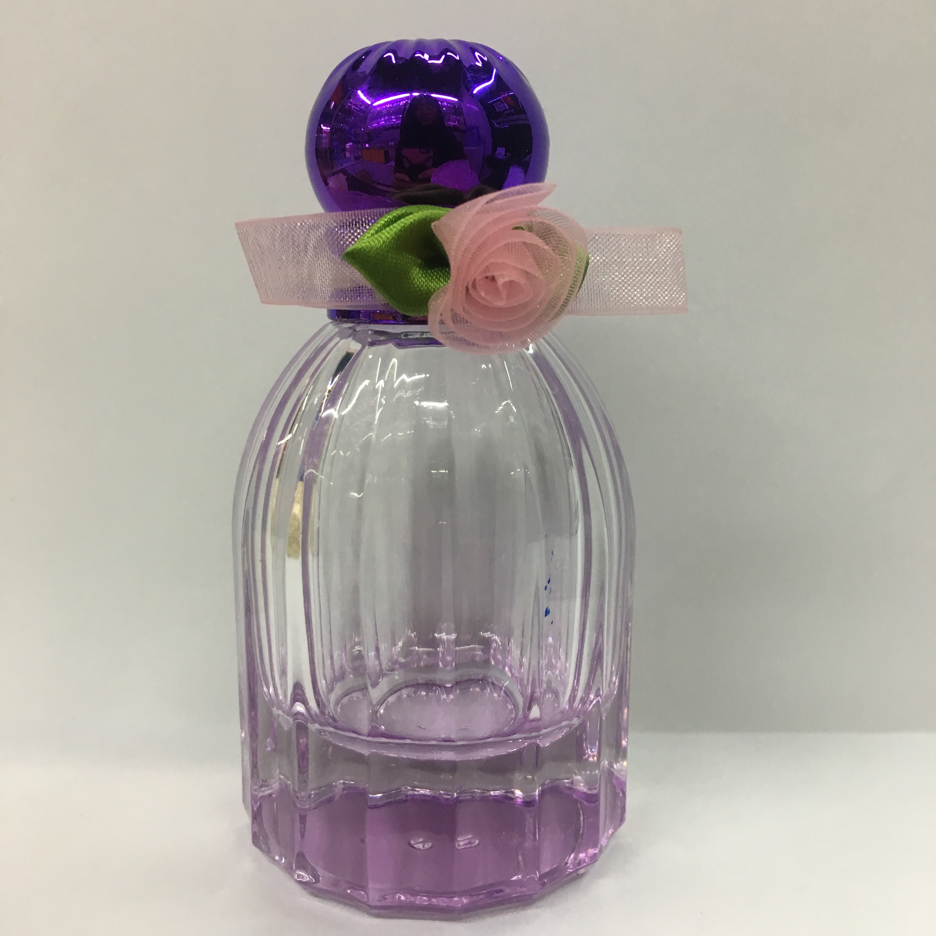 30ml带花朵玻璃香水瓶紫色雅致清新香水分装瓶详情2