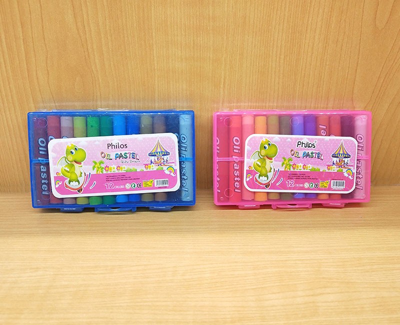 宝贝龙12色圆柱形油画棒3锁扣款塑料盒装丝滑环保蜡笔彩色绘画笔详情图2