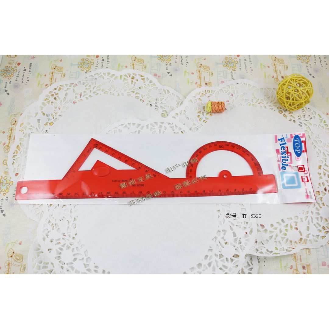 Multi-functional ruler 30cm combination set of ruler triangle protractor straight ruler multi-functional PVC three-in-one ruler manufacturer thumbnail