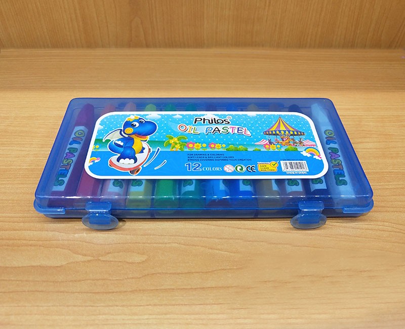 宝贝龙PP盒装油画棒12色丝滑蜡笔儿童美术绘画笔可水洗不沾手批发详情图4