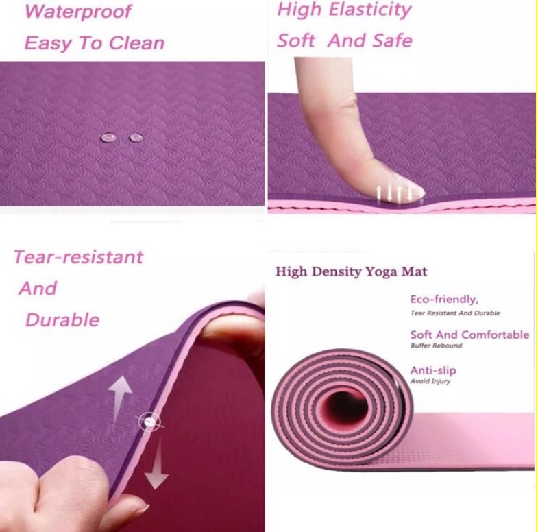 TPE舞蹈拉伸加厚防滑瑜伽垫，加长加宽男女士健身垫加厚防滑运动垫详情4