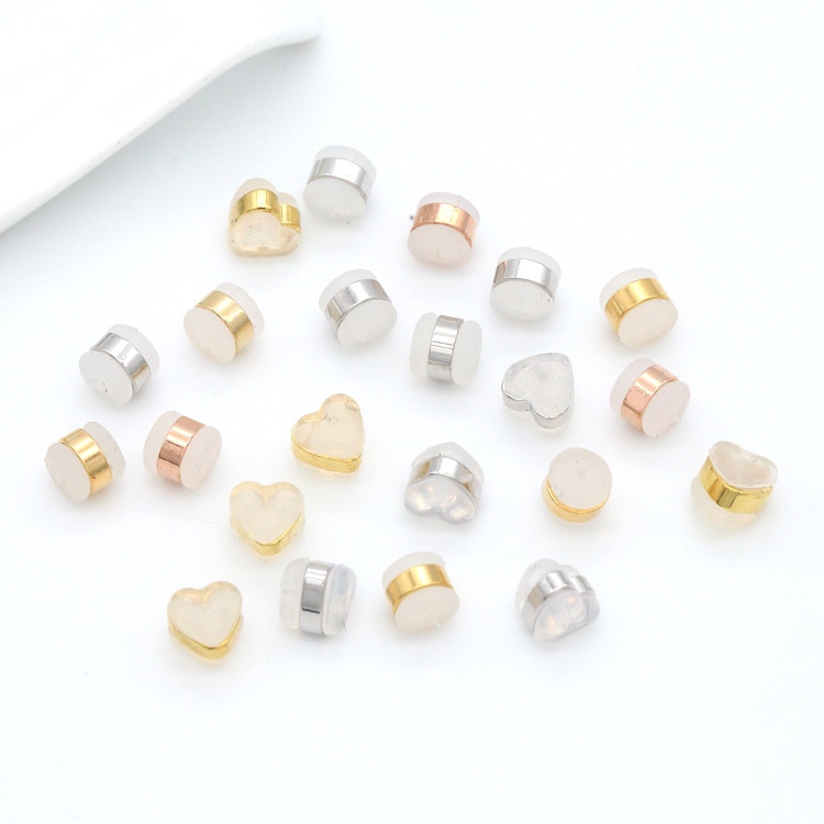 众兴饰品透明硅胶圆形耳堵心形耳坠耳塞diy饰品配件厂家直销批发图